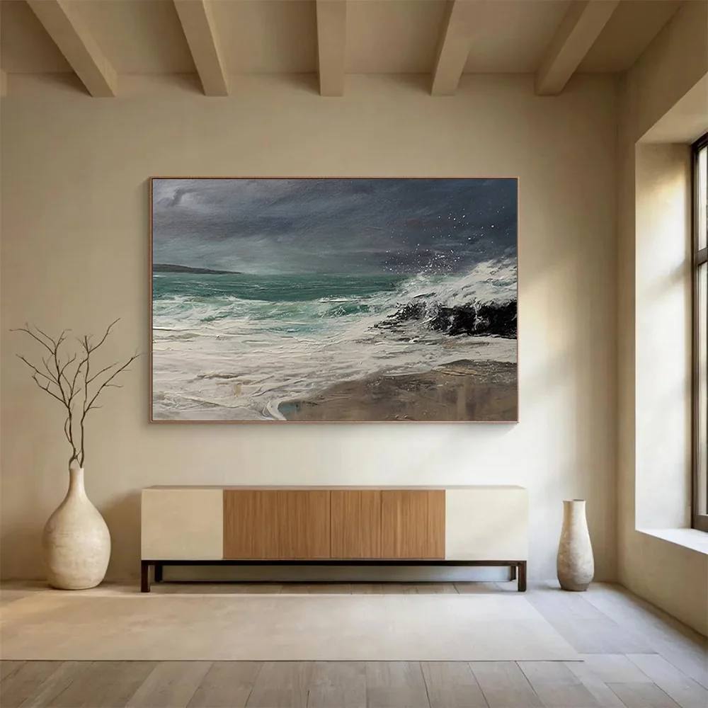 Waves Handmade Coastal Abstract Artwork 471ZU